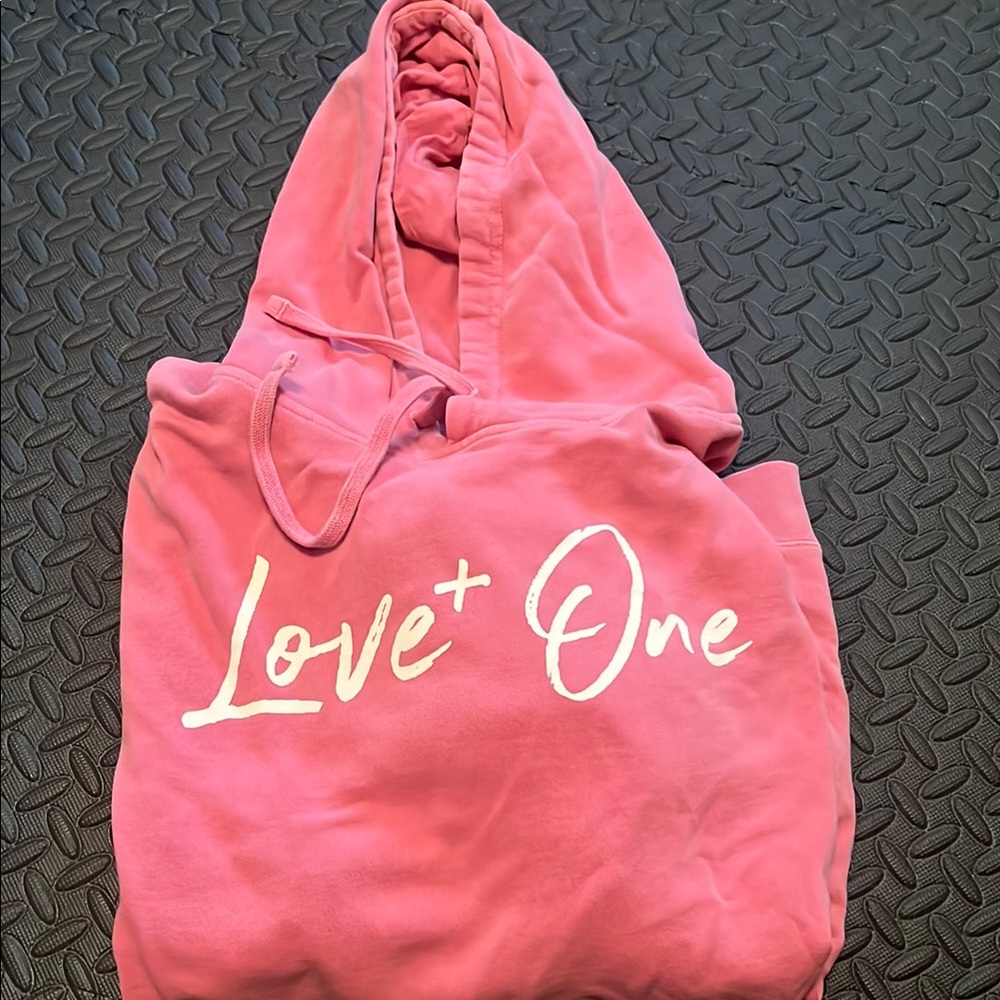 Pink Hoodie with Love+One Print